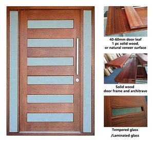 Portes d'entrée en bois massif de conception moderne et bon marché pour les détaillants en <span class=keywords><strong>Espagne</strong></span> - Product Image 2