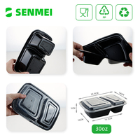 Contenants jetables en plastique de 30 oz pour la préparation des repas avec couvercles de conservation des aliments, boîtes en plastique
