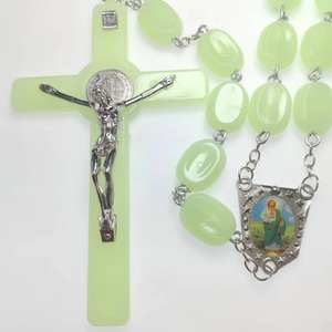 Perles phosphorescentes tenture murale grand <span class=keywords><strong>chapelet</strong></span> croix collier mural <span class=keywords><strong>lumineux</strong></span> décoration de la maison - Product Image 1