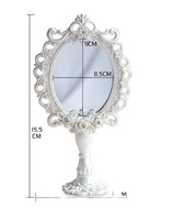 Miroir de maquillage portable sur pied, sculpté à la main, style Art Déco européen vintage, motif rose, 6 mm, pour mariage, Pâques, ou comme miroir de princesse