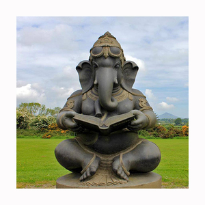 Statua Decorativa da <span class=keywords><strong>Giardino</strong></span> in Marmo Scolpito, Stile Moderno Personalizzato, Raffigurante <span class=keywords><strong>il</strong></span> Dio Indù Ganesha che Legge un <span class=keywords><strong>Libro</strong></span> - Product Image 1