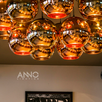 Lustre en verre doré de luxe décoratif moderne ANNO, éclairage LED personnalisé pour chambre à coucher