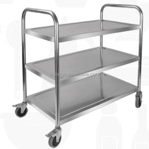 عربة تجارية 3 طبقات من الفولاذ المقاوم للصدأ عربة عتيقة التصميم عربة قابلة للطي كهربائية الصنع - Product Image 4