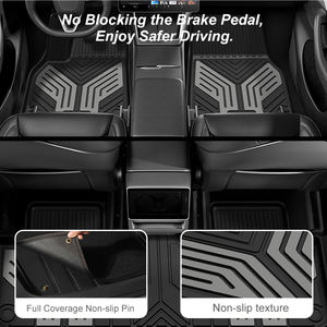 Tapis de voiture en PVC antidérapant lavable 4 pièces ensemble de tapis de voiture universels avec coussinet de talon en aluminium pour tous les types de véhicules utilisation quotidienne - Product Image 3