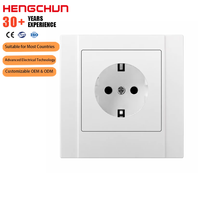 Prise murale européenne Schuko 16A 250V 1 poste Type F 2P+E blanche en gros