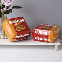 YBLPAK - Envases Desechables Tipo Concha para Hamburguesas, Cajas de Papel Kraft para Llevar Hamburguesas, Aperitivos, Postres, Comida Callejera y Sándwiches