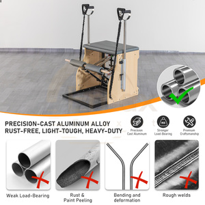 Kits de Pilates certifiés CE, Reformers, Chaise Wunda, Structure en bois, Équipement de mise en forme corporelle, Chaise de Pilates, <span class=keywords><strong>Yoga</strong></span>, Vente directe usine - Product Image 5