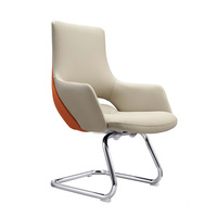 Chaise de bureau ergonomique en cuir, chaise de patron de luxe, chaise pivotante de patron en cuir de vachette PU de qualité supérieure, style italien moderne