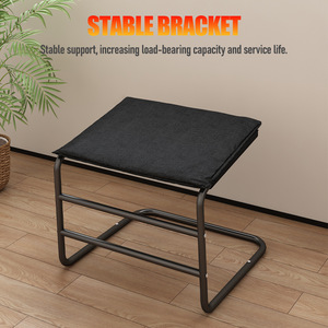 Modern Metal Footrest <b>Stool</b> 48x40x47.5Cm Black Lightweight Home <b>Office</b> Use - Product Image 2