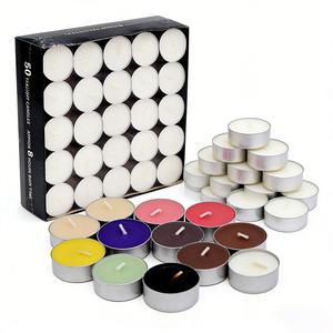 Paquete de 50 Velas de Té de Cera de Parafina Blancas sin Aroma de 4 Horas, Precio Bajo OEM, para Bodas, Navidad, Oración, Shabat - Product Image 1