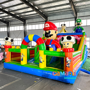 Castello Gonfiabile Commerciale con Scivolo e Percorso a Ostacoli per Bambini, Parco Giochi Gonfiabile a Tema Cane con Ventilatore - Product Image 3