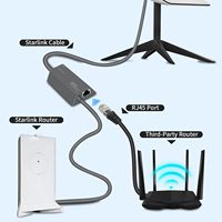 Starlink V2 Kit adaptor Ethernet, kompatibel dengan Gen 2 satelit Internet RJ45 WiFi Router koneksi PVC jaket kabel Data