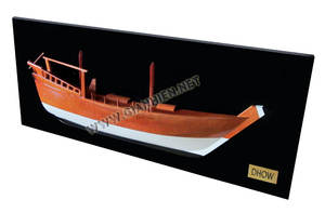 Haute Qualité Dhow Demi-Coque En Bois Modèle Bateau Artisanat Artisanat Du Vietnam Livraison Rapide Nouveauté Cadeau - Product Image 2