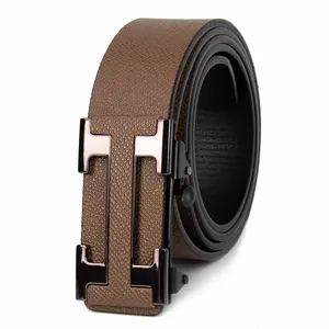 Ceinture en PU boucle automatique ceinture en cuir pour hommes designer longueur personnalisée ceinture d'affaires en cuir pour hommes