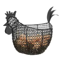 Cesta de ferro de cozinha criativa, cesta para guardar ovos em forma de ovo de metal