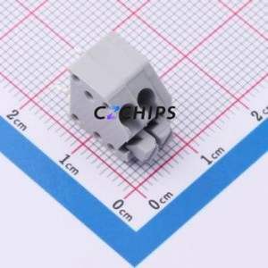 DB250B-3.5-2P-GY Spring Terminal Block Through hole Component (THT),P=3.5mm Connector 1x2P 3.5mm Gray 2P - Product Image 1