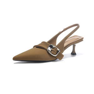 Zapatos de Mujer 6098-7, Tacones Bajos con Punta en Pico, Diseño Slingback, Color Sólido, Hebilla, Tendencia de Moda - Product Image 5