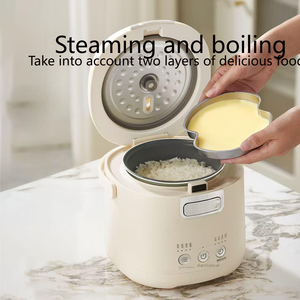 หม้อหุงข้าวไฟฟ้า200W แบบไม่ติดหม้อภายในทำจากอลูมิเนียม1-2คนหม้อหุงข้าวพร้อมหม้อนึ่ง1.2L ออกแบบได้ตามต้องการ - Product Image 3