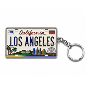 Llavero de Metal con Diseño de Ciudad de EE. UU. Personalizado al por Mayor, Llavero de Recuerdo Personalizado de Los Ángeles, Hollywood, California - Product Image 1