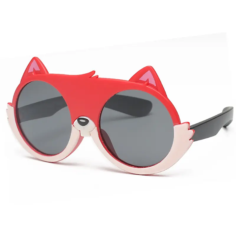 2023 New Cartoon Cute Squirrel Silicone Polarized Mirror Custom Kids UV400 Colored Shades Character Children Sunglasses
