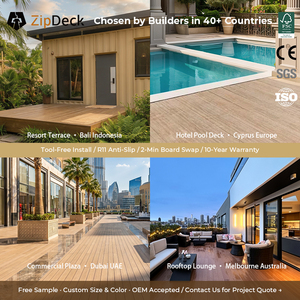 Sistema de Suelo Modular ZipDeck de Mexytech, Resistente a los Arañazos, con Textura Premium, para Renovación de Balcones y Jardines en Villas de Lujo - Product Image 4