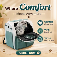 Sac à dos de transport pliable et respirant en polyester pour animaux de compagnie (chats, chiens, petits animaux) – Vente en gros, design de luxe avec fermeture éclair