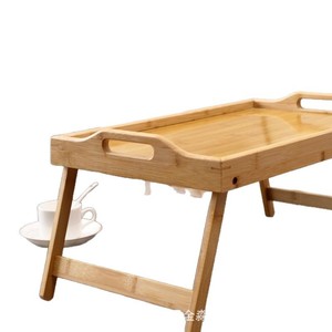 Plateau de service portable en bois pour l'extérieur, pliable, pour fromage, pizza, steak, avec rangement pour usage domestique - Product Image 1