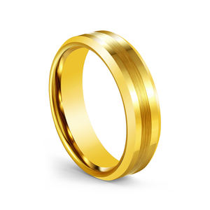 24K 18Kゴールドリングタングステン6mm新デザインスライバーゴールドタングステンリングマン - Product Image 6