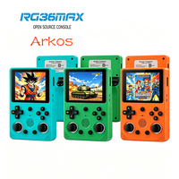 Console de jeu portable RG36 MAX rétro avec écran IPS de 3,5 pouces, système d'exploitation Linux RK3326 et batterie de 3000 mAh.