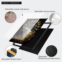 Décoration Intérieure De Luxe, Tableau d'Art Paon pour Salon ou Véranda, Peinture Murale en Toile et Porcelaine de Cristal, Art Suspendu de Haute Qualité