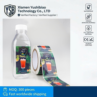 Autocollants personnalisés YSB pour bouteilles de jus de mangue, étiquettes en rouleau PET BOPP imperméables, impression professionnelle d'étiquettes pour boissons