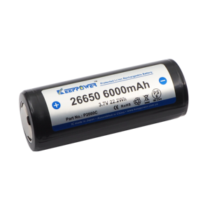 بطارية ليثيوم قابلة لإعادة الشحن Keeppower Protected 26650 سائلة 3.7 فولت 6000 مللي أمبير عالية السعة P2660C 500 دورة شحن للمصباح اليدوي والطاقة الشمسية - Product Image 6