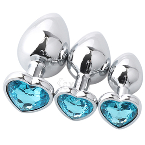 Set di 3 <span class=keywords><strong>Plug</strong></span> Anali in Metallo per Giocattoli Sessuali Femminili e Maschili - Product Image 4