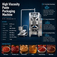 Machine d'emballage automatique de pâtes à haute viscosité 10-30 sachets/min, pompe à rotor pour confiture, sauce, pâte de viande, pâte de haricots, SUS304 CE