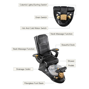 Sillón de Pedicura de Lujo Madamcenter, Moderno, sin Plomería, con Lavabo Eléctrico, para Salón de Belleza - Product Image 4