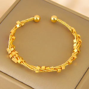 Pulseras Ajustables de Oro de 21k con Diseño Retorcido, Joyería Encantadora para Mujer, Venta al por Mayor 2026 - Product Image 5