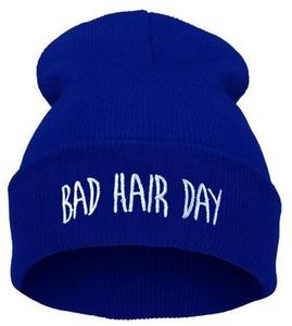 Excellenn <span class=keywords><strong>Bonnet</strong></span> ajustable en acrylique pour <span class=keywords><strong>homme</strong></span>, style Hip-hop Europe-Amérique, <span class=keywords><strong>avec</strong></span> broderie jacquard 'Bad Hair Day' - Product Image 6