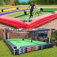 Table de billard gonflable portable professionnelle Zhenmei, jeu de football de table, billard, snooker, 8mx4m, PVC, capacité 500kg, 12 personnes