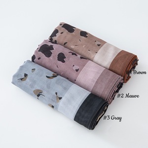 Hijab cuadrado de seda con estampado de gasa de 110x110cm para mujer musulmana, hiyab cuadrado de algodón de moda Indonesia malaya de encaje clásico - Product Image 5