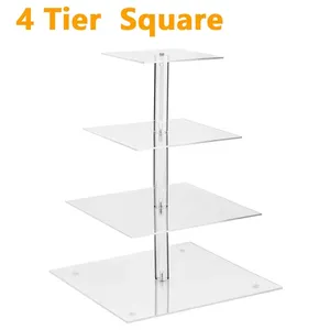Benutzer definierte Acryl Kristall Hochzeit Cupcake Stand platte Runde Kuchen Display Regal Transparente Kuchenst änder Küche Kuchen Dekorieren Werkzeuge - Product Image 4