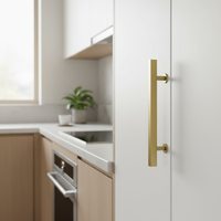 Poignées de tiroir carrées en acier bronze champagne, style minimaliste et moderne, pour meubles OEM de luxe, avec échantillon gratuit pour cuisine, ...