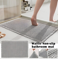 Factory Direct Sale Polyester Waffle Bath Mat Non-slip Bathroom Rug for Home Hotel Use