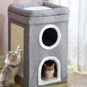 Fabrika fiyat yeni varış katlanabilir yıkanabilir kedi mağara sıcak kedi yatak ev kapalı Scratch Pad ile - Product Image 5