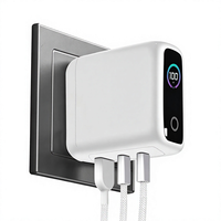 100W 2-Port Type-C 1-Port USB Pengisi Daya Cepat GaN Elektrik dengan Layar Tampilan untuk Laptop PD 3.0 QC3.0 SCP OTP OVP Proteksi Tahan Api