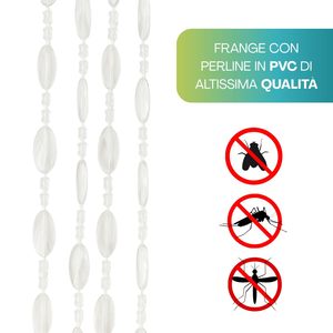 Moustiquaire transparente à perles 120x230cm en PVC avec franges perlées anti-insectes - Product Image 4