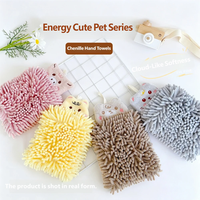 Super Absorbent Cute Animal Chenille Hand Towels Soft Quick Dry Hanging Chenille Towel for Kitchen and Bathroom