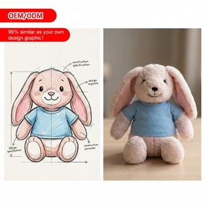 Peluches Personalizados con Logotipo, Fabricante de Juguetes de Peluche, Conejito de Peluche con Orejas Caídas, Camiseta Ligera, Muñeco de Peluche - Product Image 1