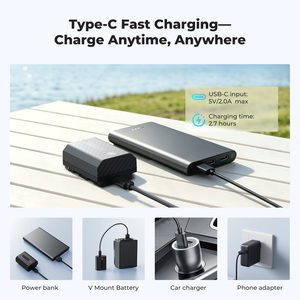 Batterie d'appareil photo K&F Concept 2520mAh pour <span class=keywords><strong>Sony</strong></span> NP-FZ100, lot de 2 batteries, compatibilité totale, charge directe Type-C, indicateur LED - Product Image 3