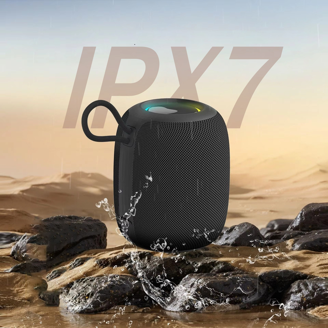 Outdoor Waterproof IPX7 Portable Mini Speaker Wired RGB Speaker TF Card Home Bathroom Camping Subwoofer Battery Powered Audio
