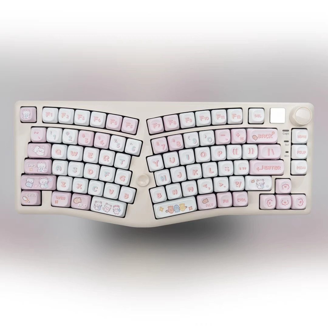 คีย์บอร์ด White-A75 + คีย์แคป M-OA Cat Fish